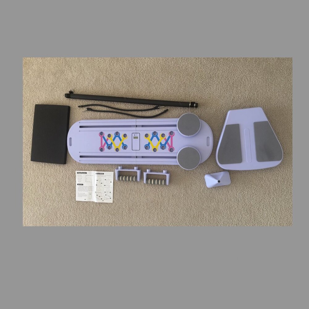 Pilates workout exercise board with all attachments